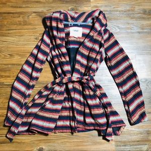 Obey Propaganda Striped Jacket with Tie Belt